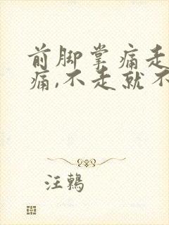 前脚掌痛走路就痛,不走就不痛