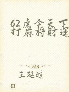 62虎今天下午打麻将财运如何