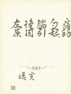 左后脑勺痛什么原因引起的