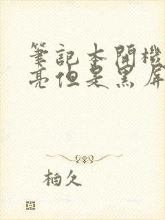 笔记本开机屏幕亮但是黑屏