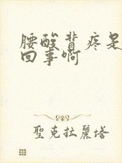 腰酸背疼是怎么回事啊封面