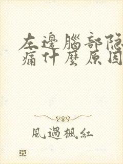 左边脑部隐隐作痛什么原因引起的