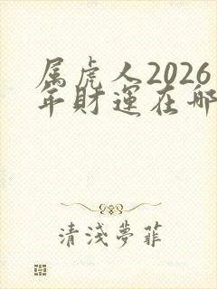属虎人2026年财运在哪个方向
