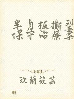 半月板撕裂三度保守治疗案例