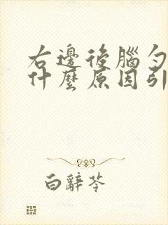 右边后脑勺疼痛什么原因引起的