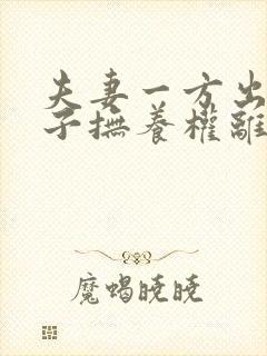 夫妻一方出轨孩子抚养权离婚判决