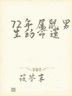 72年属鼠男一生的命运