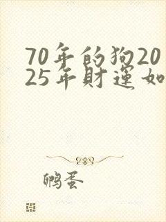 70年的狗2025年财运如何