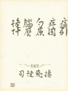 后脑勺疼痛头晕什么原因引起的