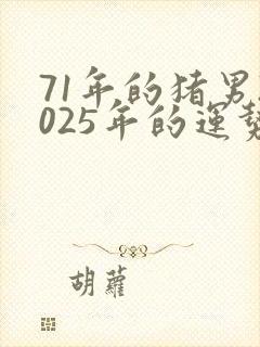 71年的猪男2025年的运势