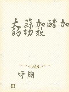 大蒜加醋加冰糖的功效