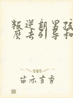 叛逆期男孩子怎么去引导和沟通