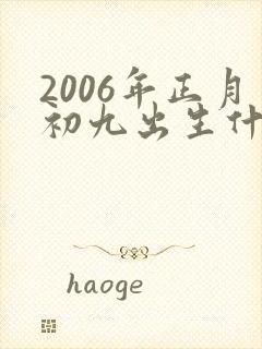 2006年正月初九出生什么命封面