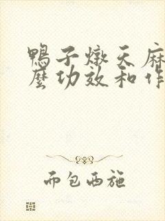 鸭子炖天麻有什么功效和作用封面