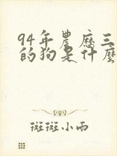 94年农历三月的狗是什么命封面