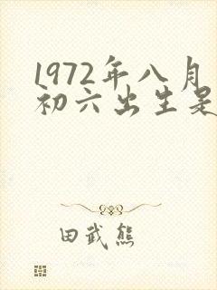 1972年八月初六出生是什么命