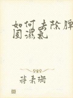 如何去除脾胃顽固湿气