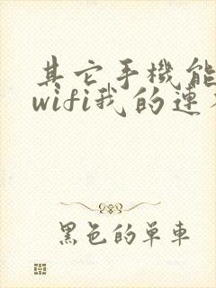 其它手机能连接wifi我的连不上