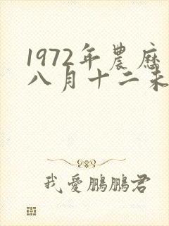 1972年农历八月十二未时出生的人的命运