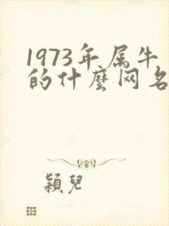 1973年属牛的什么网名好封面
