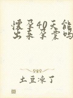 怀孕40天能看出来孕囊吗封面