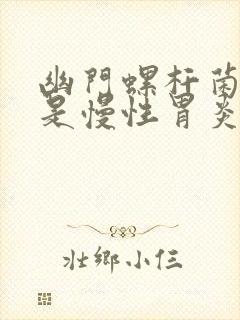 幽门螺杆菌感染是慢性胃炎的主要病因