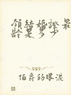 领结婚证最低年龄是多少封面