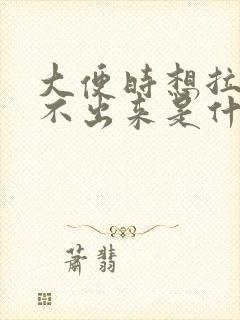 大便时想拉又拉不出来是什么原因