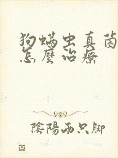 狗螨虫真菌感染怎么治疗