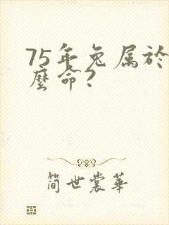 75年兔属于什么命?封面