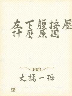 左下腹按压疼是什么原因封面