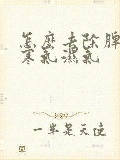 怎么去除脾胃的寒气湿气