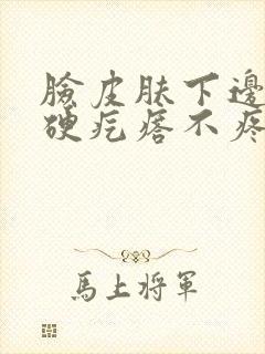 脸皮肤下边有小硬疙瘩不疼不痒