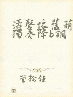 涛声依旧葫芦丝独奏降b调封面