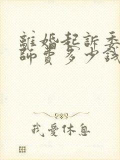 离婚起诉委托律师费多少钱