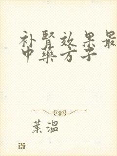 补肾效果最好的中药方子封面