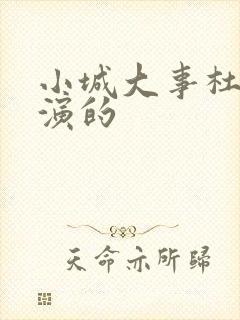 小城大事杜涛谁演的