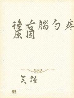 后右脑勺疼什么原因