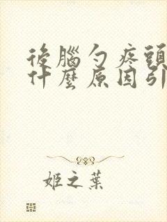 后脑勺疼头晕是什么原因引起的