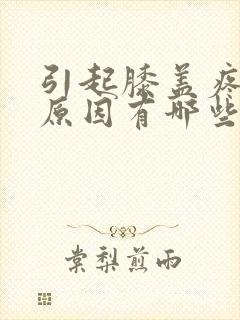 引起膝盖疼痛的原因有哪些