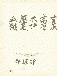 血压不高有点迷糊是什么原因封面