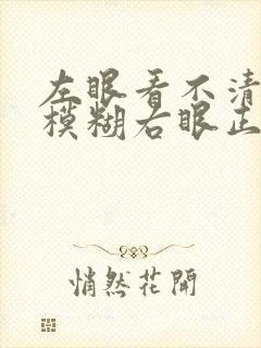 左眼看不清东西模糊右眼正常