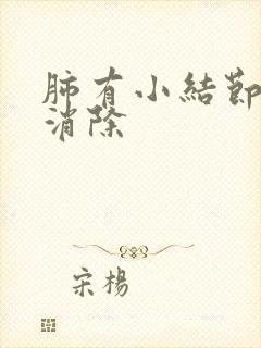 肺有小结节怎么消除