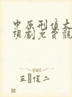 中原刑侦大案电视剧免费观看