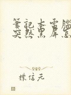 笔记本电脑用着突然黑屏怎么回事