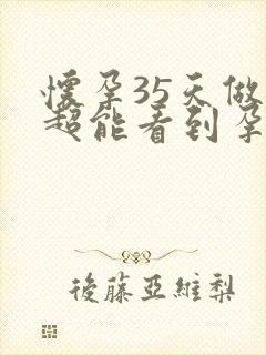 怀孕35天做b超能看到孕囊吗封面