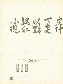 小腿以下皮肤出现红点是什么症状