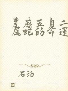 农历五月二十四属蛇的命运