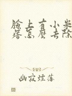 脸上有小米粒疙瘩怎么去除