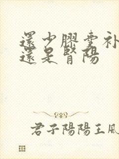 还少胶囊补肾阴还是肾阳封面